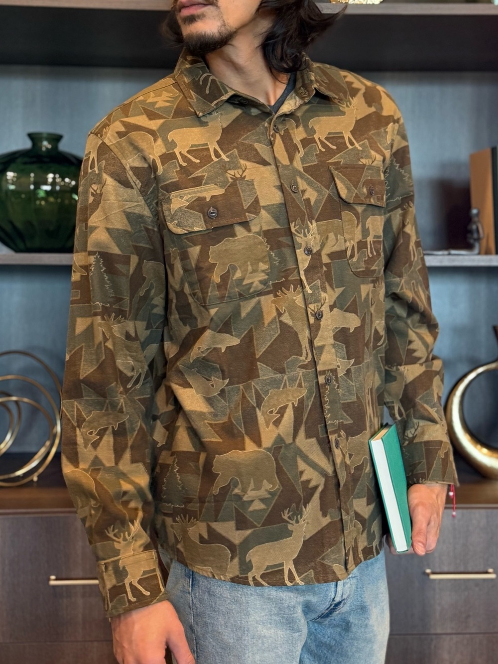 Pendleton Green and Brown Woodland Print Field Shirt Jacket